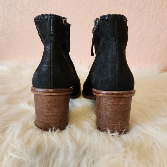 ED Ellen Degeneres Black Leather Nubuck Susumu Ankle Boots - Picture 4 of 8